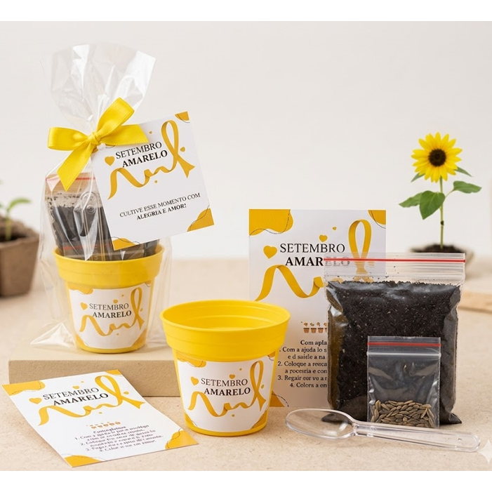 Kit Mini Plantio Ecológico Lembrancinhas Personalizadas Jardinagem Infantil Mini Vasinho Aniversário Qualquer Tema