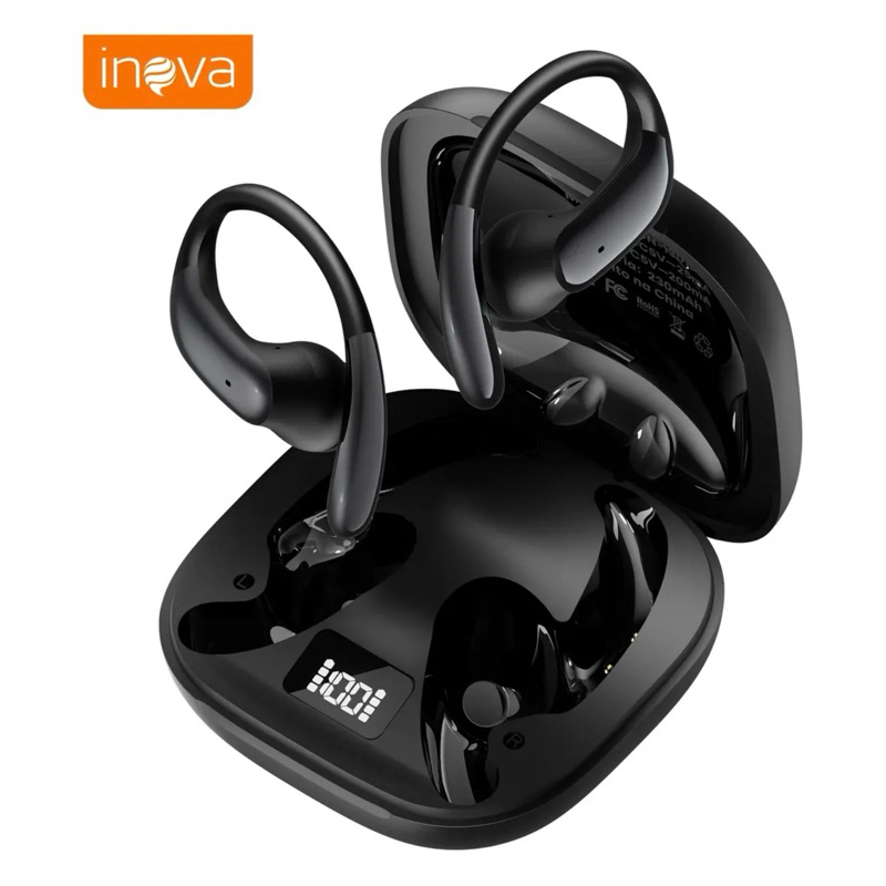 Fone de Ouvido Bluetooth Sem Fio Inova FON-13012B TWS Microfone HD Touch Android iPhone Esportivo
