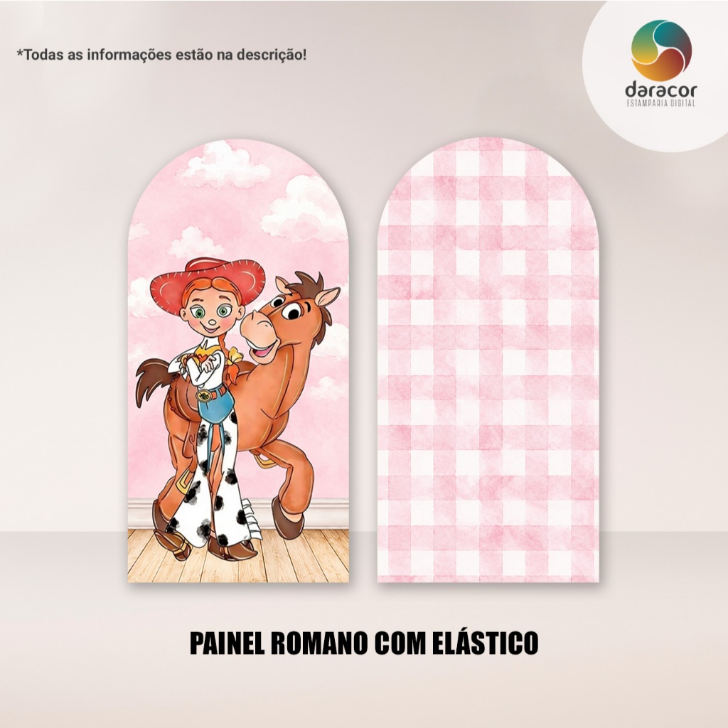 Capas de Painéis Brinquedos Brinquedo Aquarelado Rosa Retangular C/ Elástico e Retangulares C/ Overlock FACE ÚNICA - RB