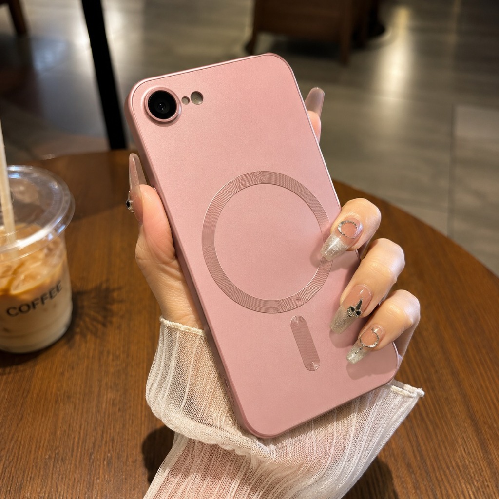 Capinha Capa Para IPhone 16e  Fosca Magnética Magsafe Case Anel Suporte Protetor Pelicula Camer