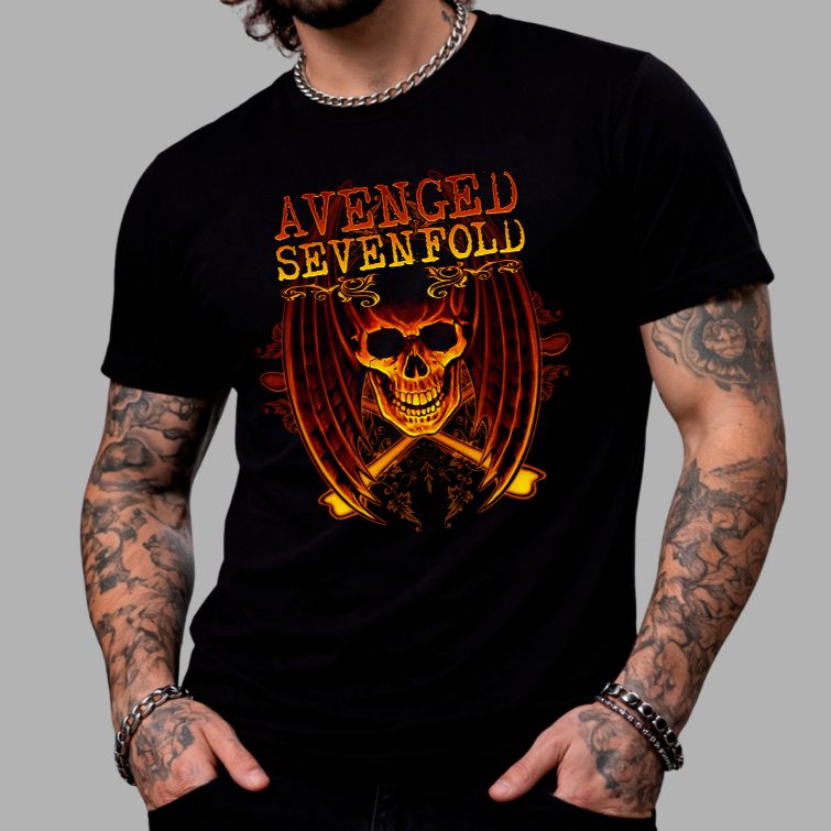 Camiseta Avenged 7Fold Banda de Rock Musica Internacional Camisa Blusa Unissex Masculino Feminino Plus Size 100% Algodão