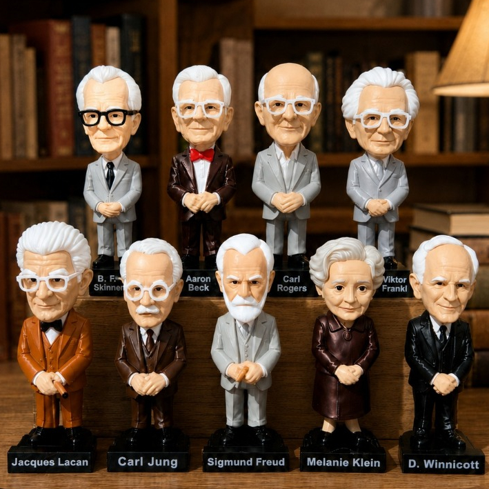 Bonecos Psicologia | Freud, Aaron Beck, Skinner, C Rogers, Carl Jung Winnicott Decoração Consultório