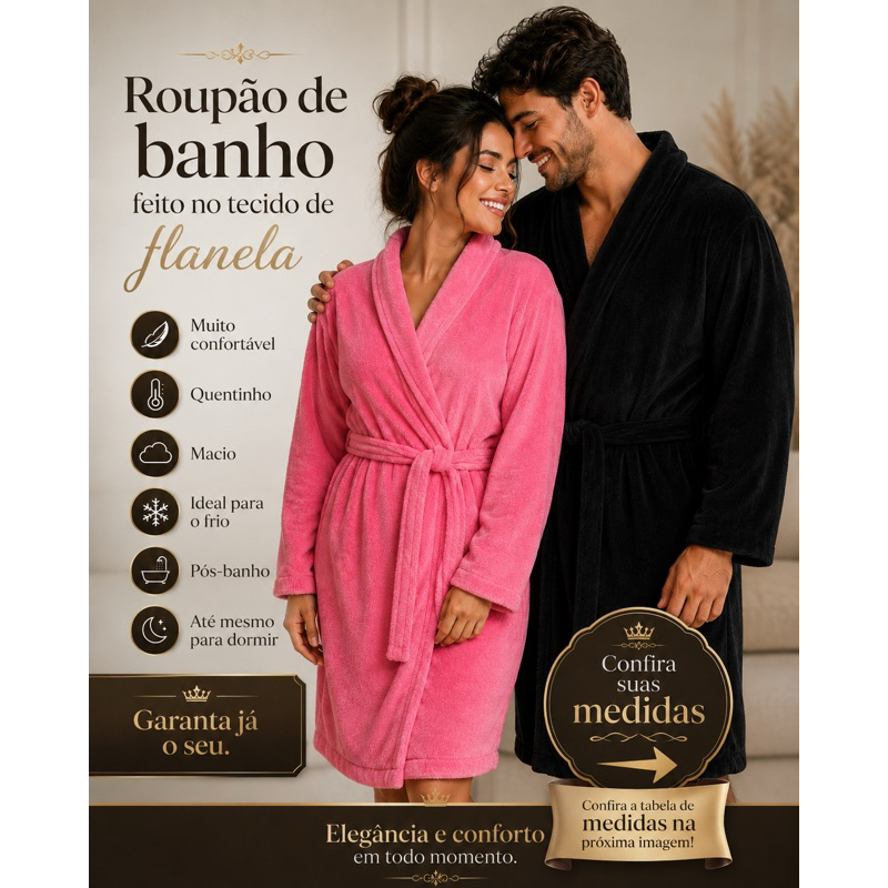 ROUPAO DE BANHO ADULTO. ROUPÃO DE BANHO QUENTE E MACIO. CONFIR E ACONCHEGO. ROUPÃO . BANHO. CASAL. CASA.
