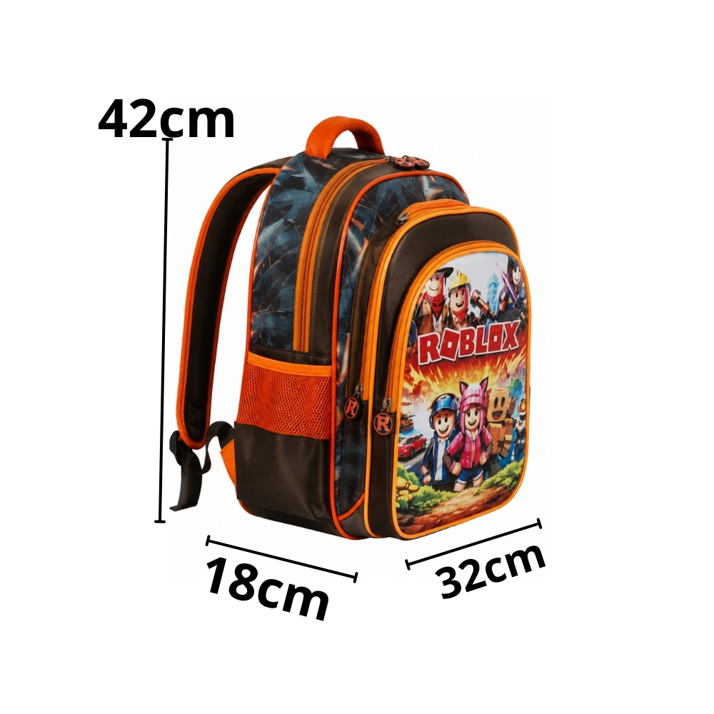 Mochila Escolar Costa Roblox 3D Infantil Impermeável 3 Compartimentos Grande Menino Reforçado