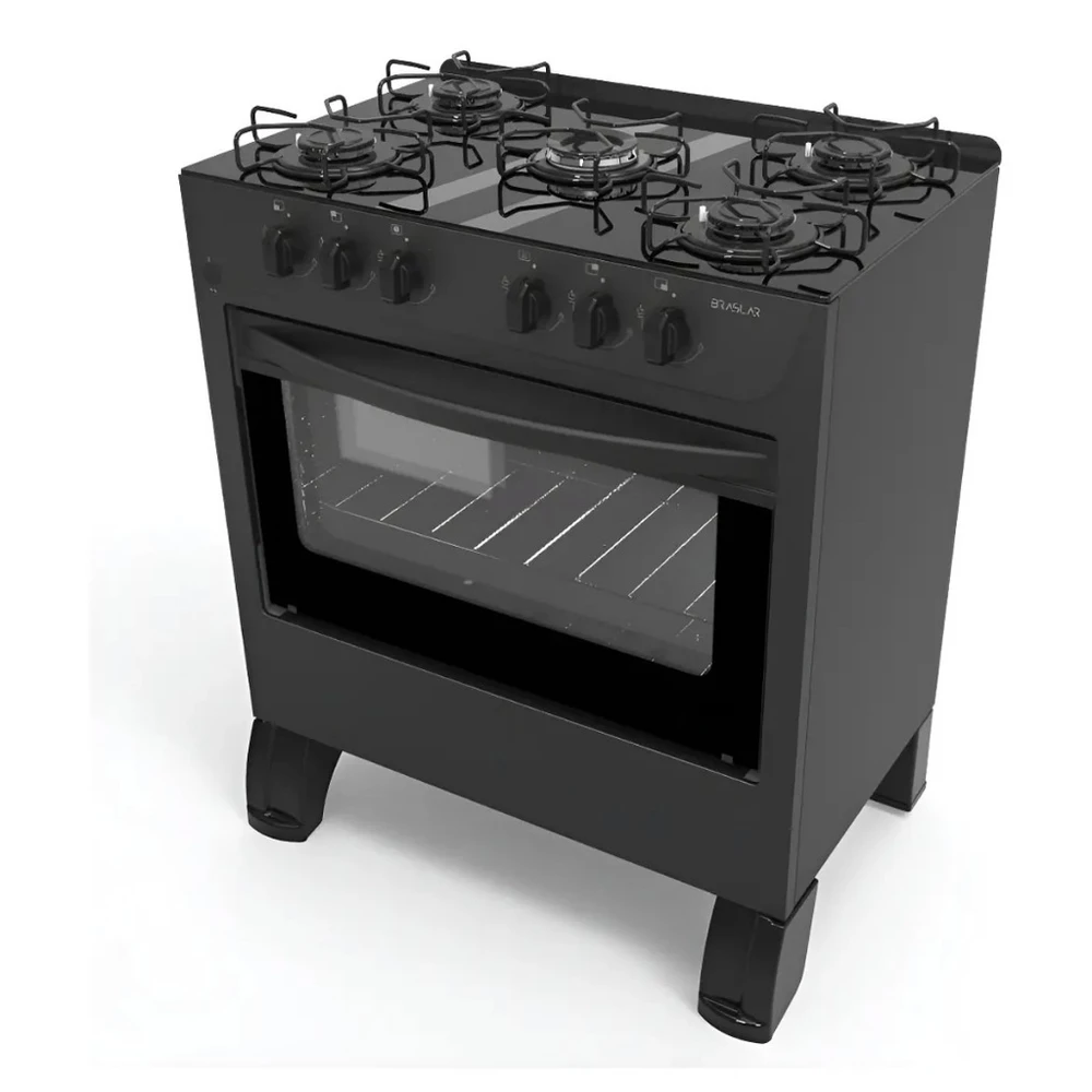 Fogão de Piso carina braslar Preto – Forno Acendimento Automático