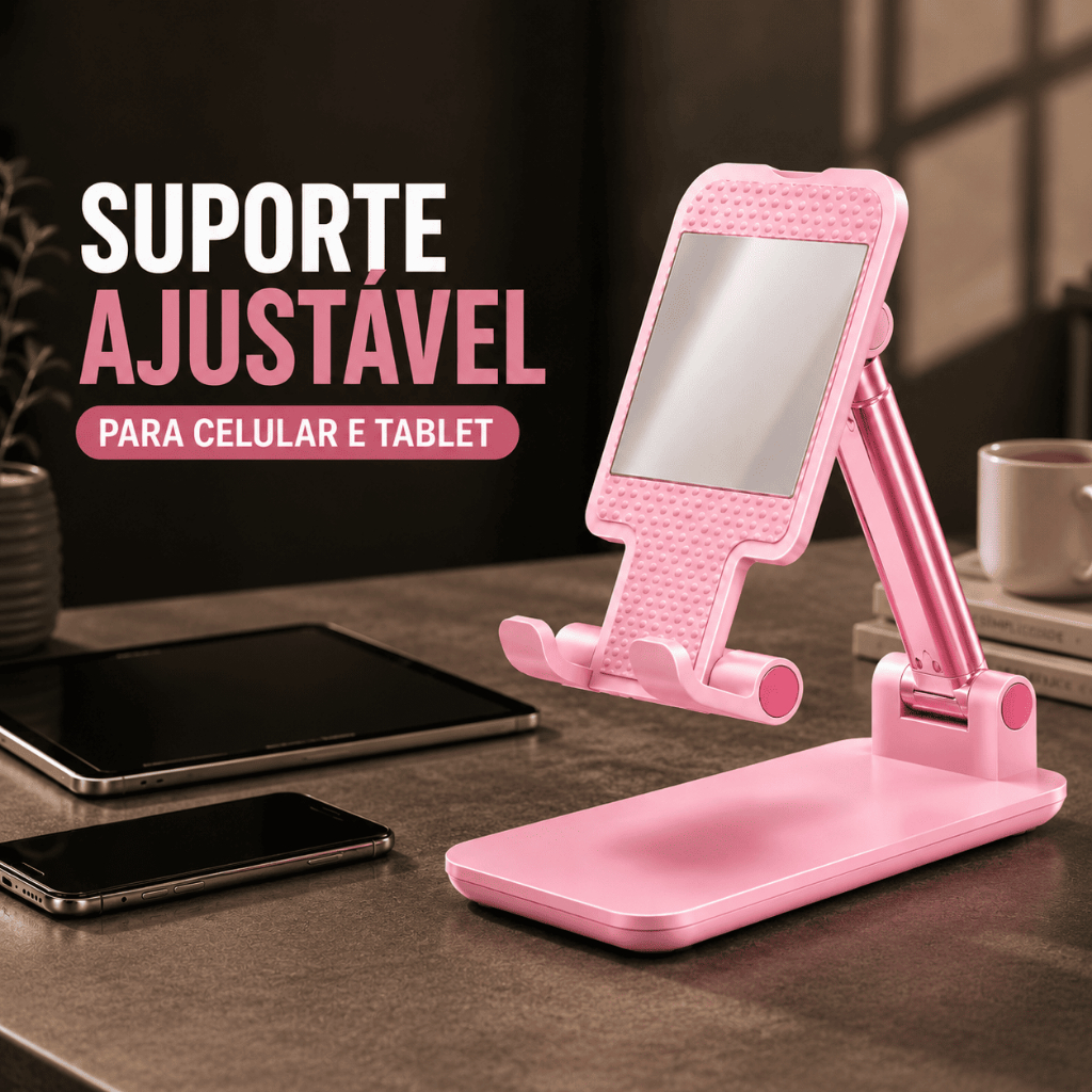 Suporte Celular Tablet Ajustável Articulado De Mesa Dobrável Portátil