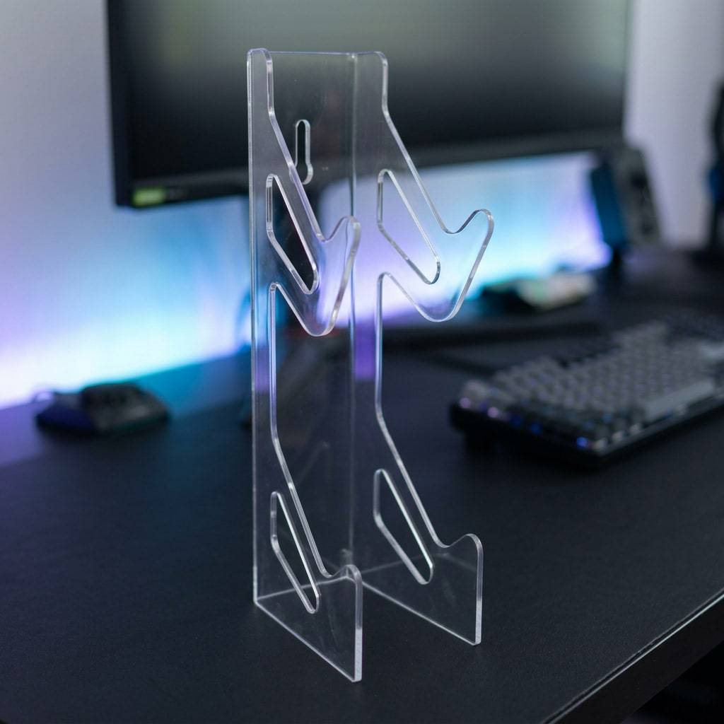Suporte de Controle Video Game Universal Gamer PS4 PS5 Xbox Acrílico Transparente