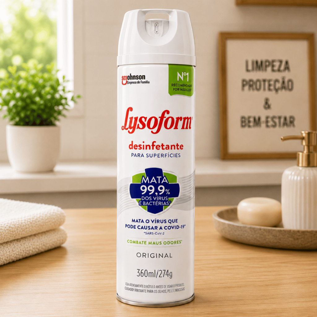 Desinfetante Lysoform Aroma Original 360ml - Limpa, Elimina Germes e Odores, Seguro para Pets