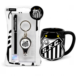 Kit Dia dos Pais Oficial Santos FC Caneca 3D 270ml + Caneta + Chaveiro Cortador de Unha | Presente Torcedor