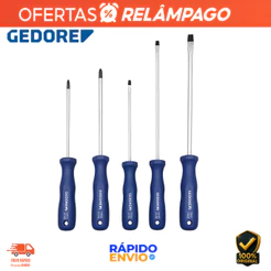Jogo de Chaves de Fenda e Phillips 5 Peças Gedore 150-160S Profissional Original Oferta