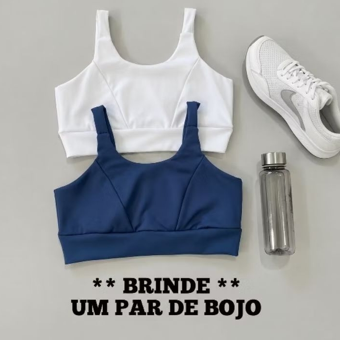 Kit 2 Tops Fitness Academia Feminino Cropped Esportivo Treino Malhação