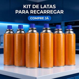 Kit Recarga Culinário Portátil de Cozinha Camping Churrasco Multiuso Para Fogareiro E Maçarico Portátil Gourmet S/ Gás