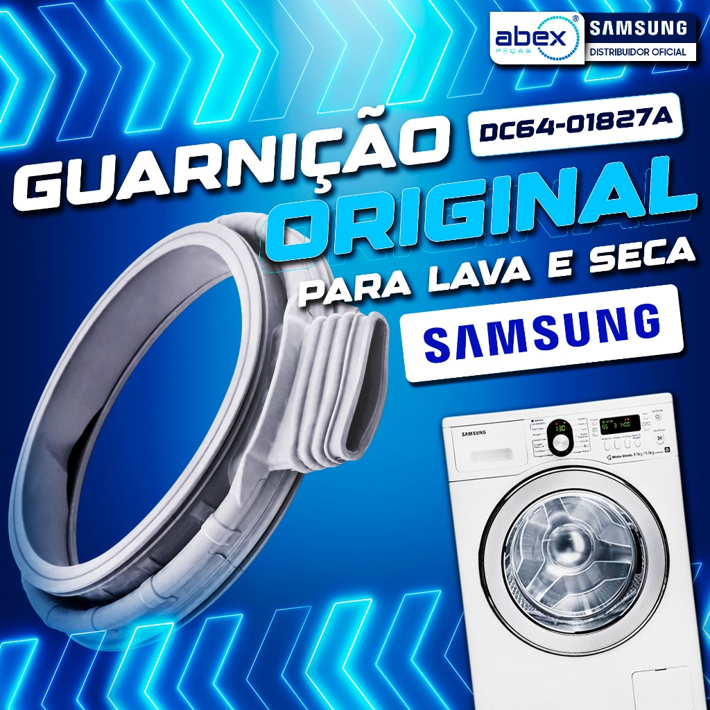 Guarnição Borracha Porta Lava E Seca Samsung WD0854 WD106 WD103 WD856 WD8854 DC6