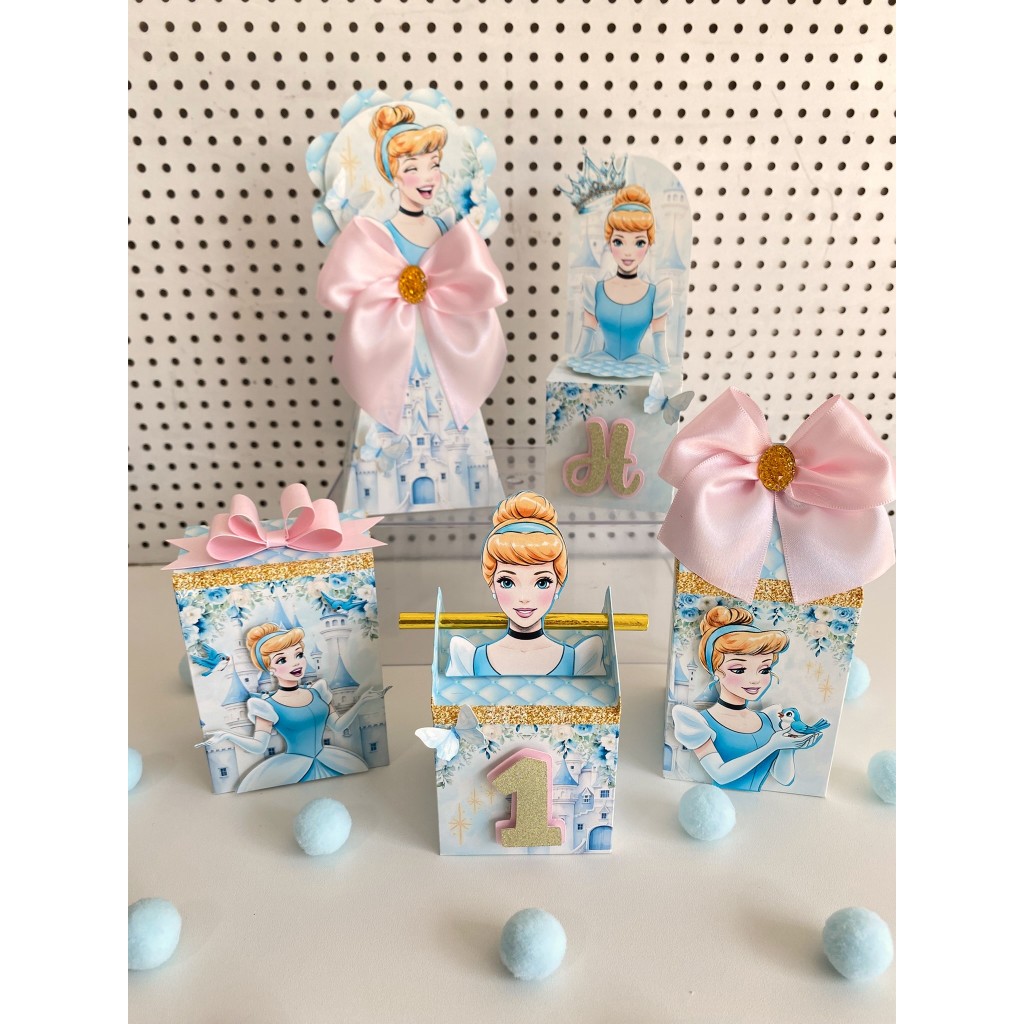 KIT FESTA PERSONALIZADA CINDERELA/LEMBRANCINHA/PRINCESA