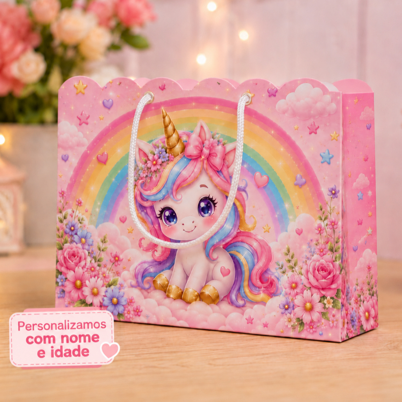 UNICORNIO SACOLINHA SURPRESA PERSONALIZADA LEMBRANCINHA FESTA INFANTIL