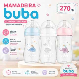 Mamadeira Buba Mamadeira Bebe 270 ml Bico Silicone Sistema Anticolica Vedação Segura Mamadeira Bebe
