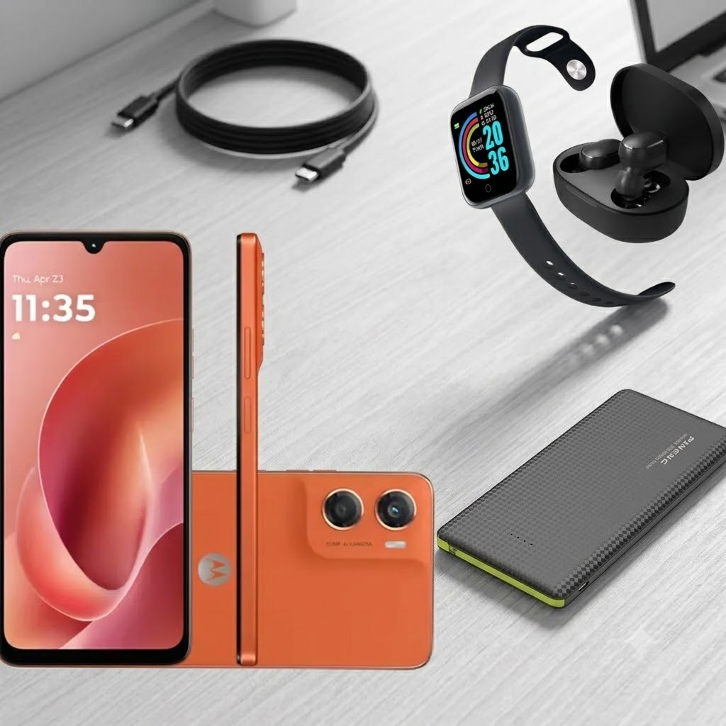 Smartphone Moto G06 4G Tela 6,9 Polegadas 256GB Câmera 50MP + Powerbank + Fone + Relógio