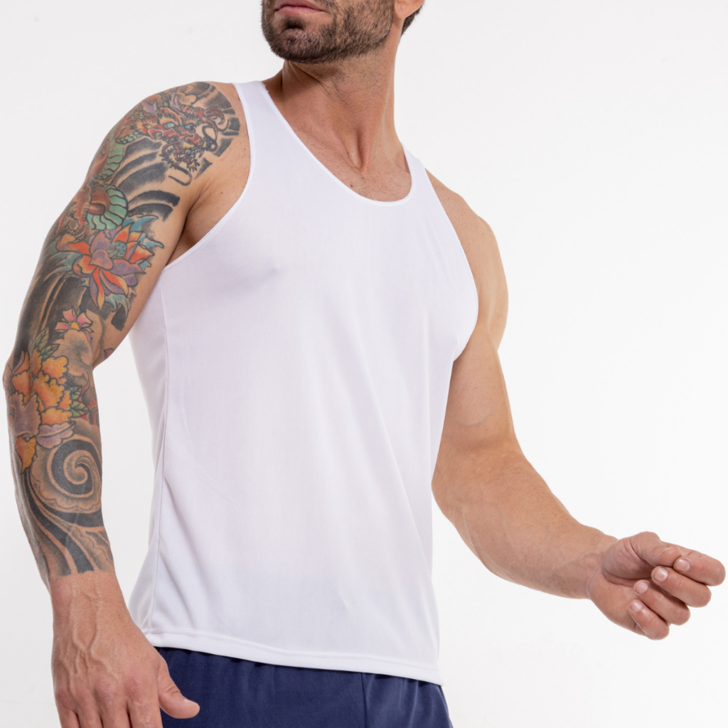 Regata Dry Fit Masculina Nadador Cavada Para Academia Musculação Fitness Anti Odor