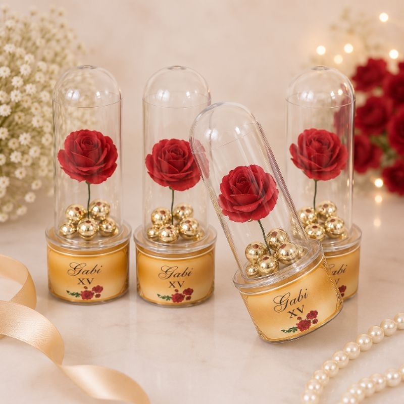 Kit 10 a 50 Lembrancinhas Personalizadas 15 anos - Vermelho e Dourado Personalizadas 15 Anos Casamento Bodas Aniversário
