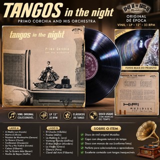 Disco de Vinil LP Tangos In The Night – Primo Corchia And His Orchestra – Hi-Fi Musidisc – Raro