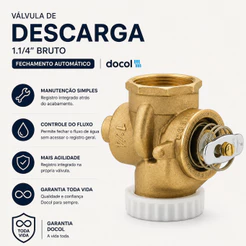 Válvula De Descarga 1.1/4" Bruto Docol - Originanl