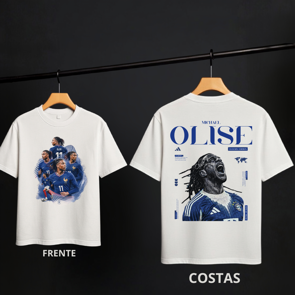 Camiseta Michael Olise França Oversized Futebol Premium Unissex 100% Algodão Presente para Torcedor — imagem 2 de 2