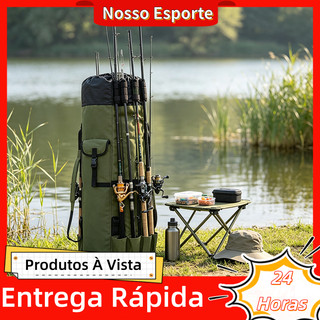 Bolsa cilíndrica ao ar livre bolsa vara de pesca para equipamento