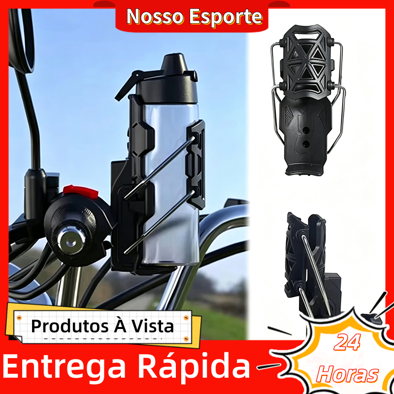 Suporte de Garrafa Ajustável em 360° – Fixação Universal para Bicicletas Elétricas e Motocicletas