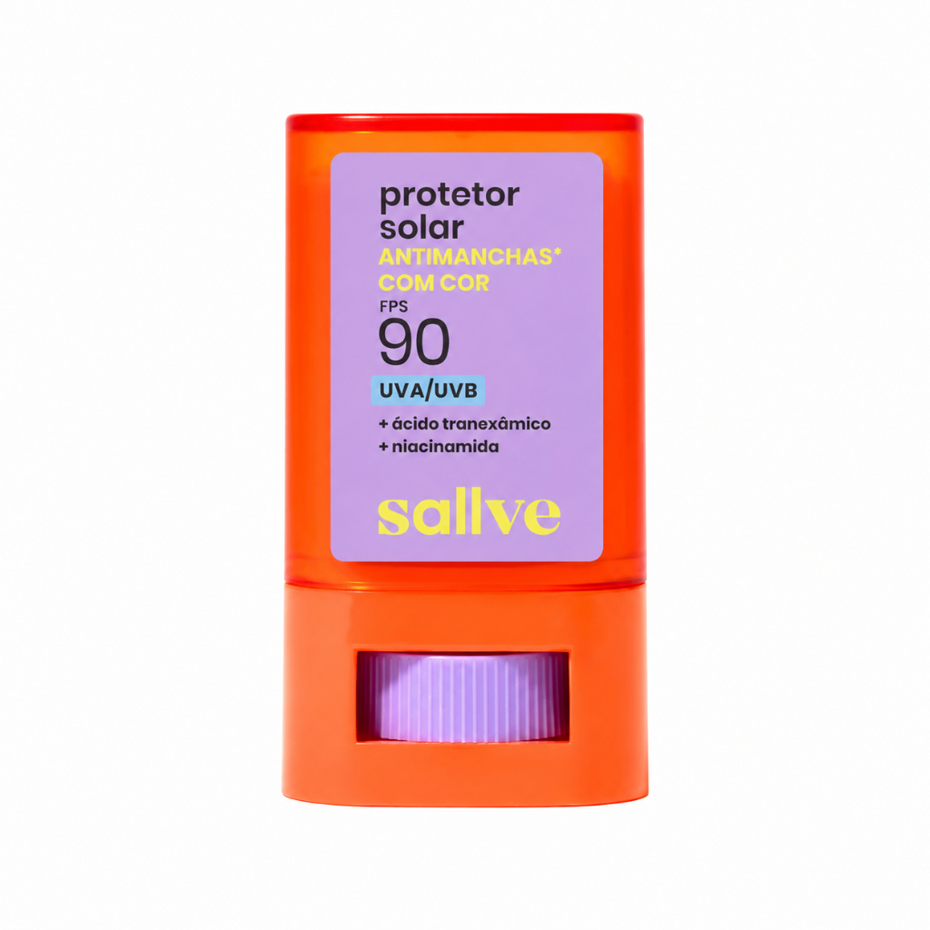 Protetor Solar Bastão com Cor Antimanchas FPS 90 15g Sallve