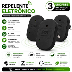 Kit 3 Repelentes Eletrônicos Zen com Inmetro
