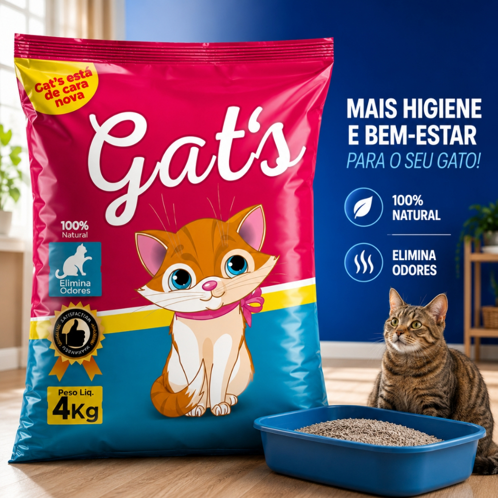 Areia Gats Tradicional 4 Kg - EF Pet - Grãos Finos - ENVIO RÁPIDO - Kit 1 ou 5 Pacotes