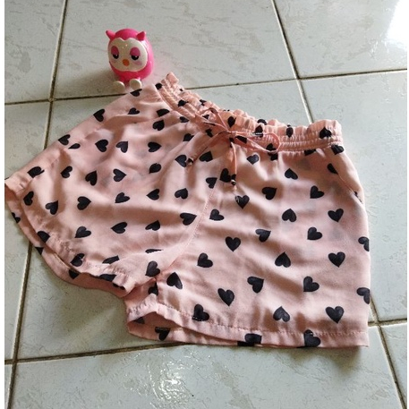 bazar brechó Short estampado fofo coração infantil delicado Desapego
