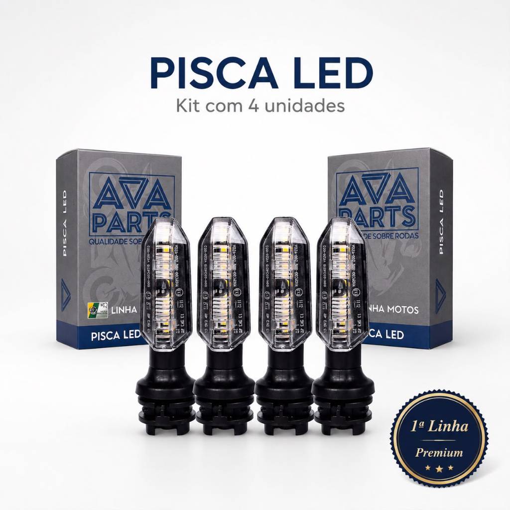 4 Pisca Led Sequencial + Relê Honda Titan Fan 125 150 160 2014 a 2026 Modelo Original CB 250F