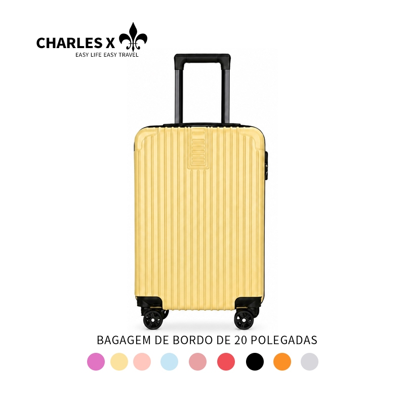 CHARLES X Mala de bordo 20 polegadas, capacidade ampla com rodinhas giratórias 360°