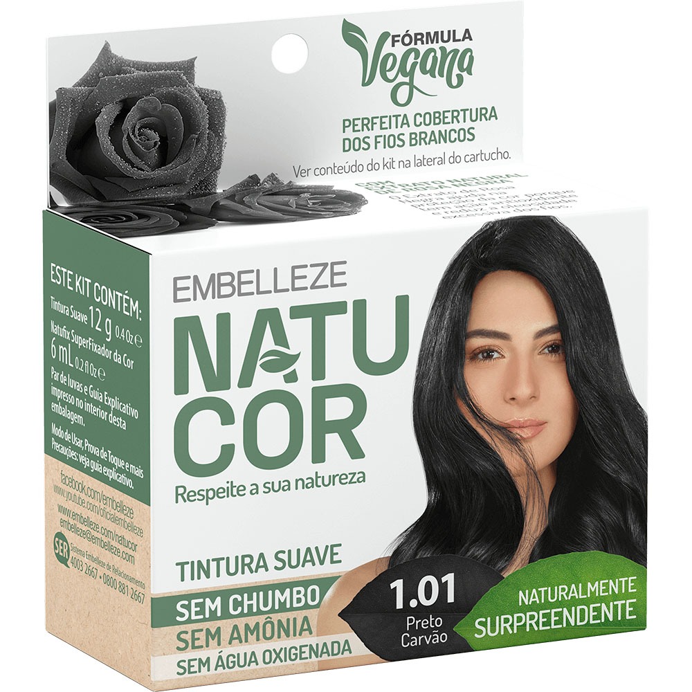 Kit 3 Natucor Naturalmente Surpreendente Preto Carvão 1.01 · foto 2