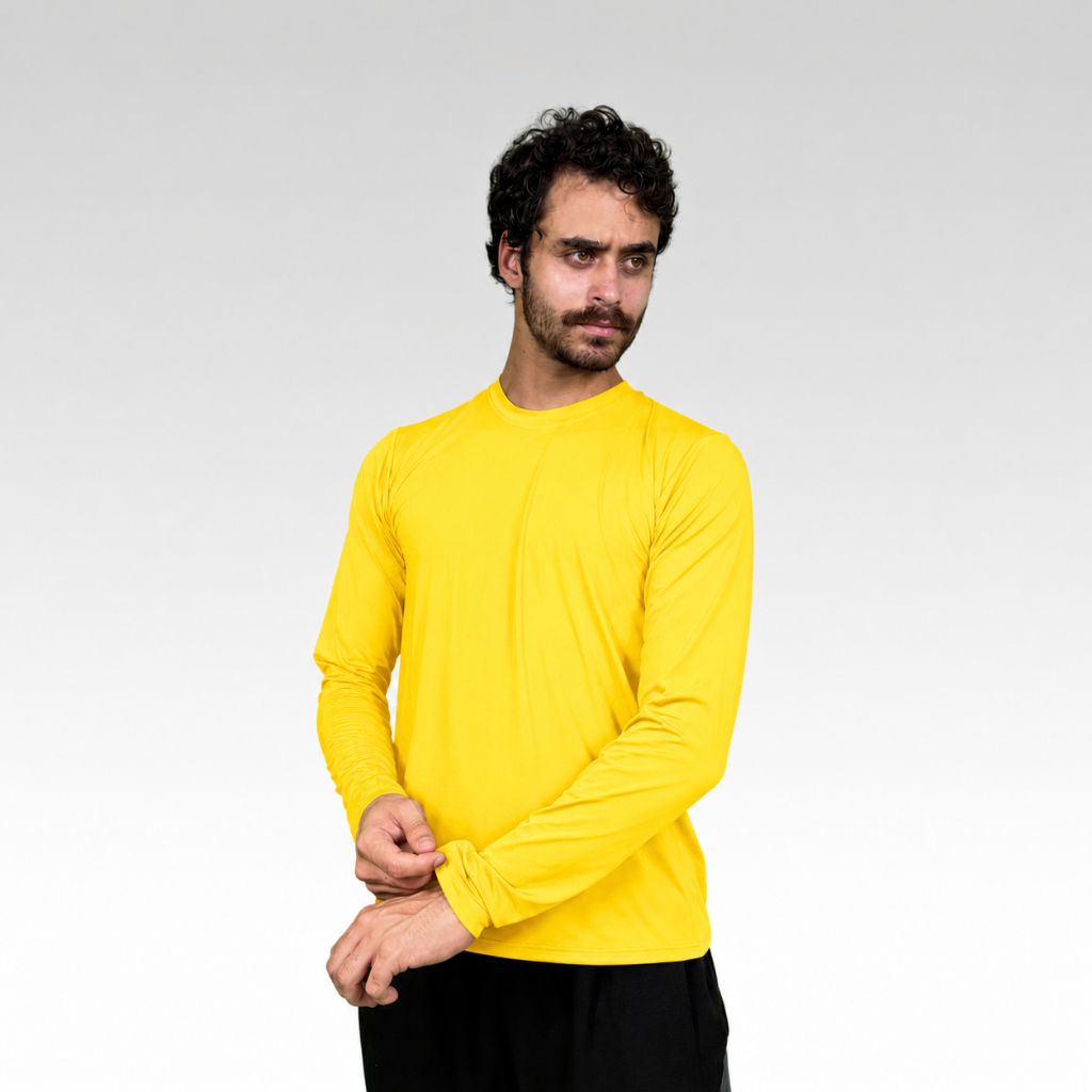 Camisa Térmica UV50+ Masculina Segunda Pele Manga Longa Proteção Solar Academia Corrida Ciclismo Fitness