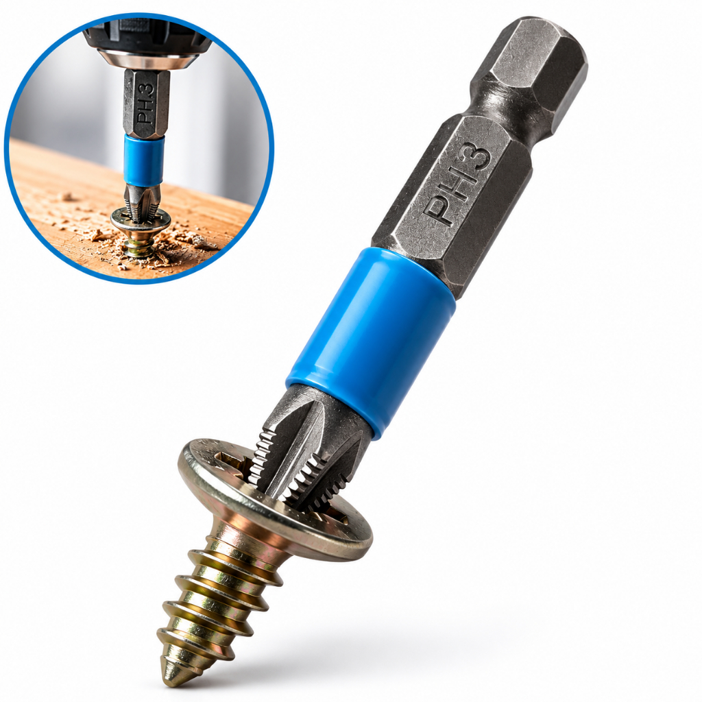 Kit Jogo de Bits de Chave Philips PH2 Ponteira Magnético Impacto Parafusadeira Sextavado Imã -6 Pcs -Anti Antiderrapante