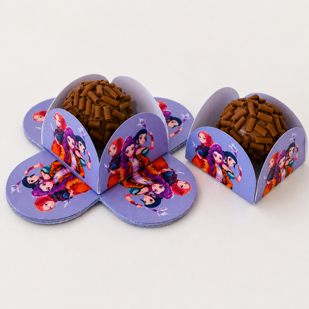 Forminhas de Doces Huntrix Guerreiras K-POP Personalizada no Tema / Aniversário / Lembrancinha de Festa / Parabéns