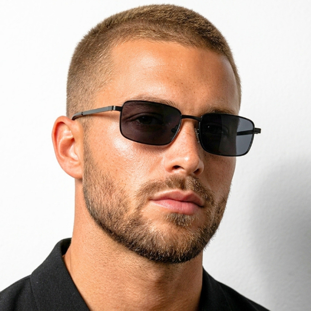 Óculos de Sol Retangular Premium Tendencia Fino Classico Vintage Retro uv400 Masculino Feminino