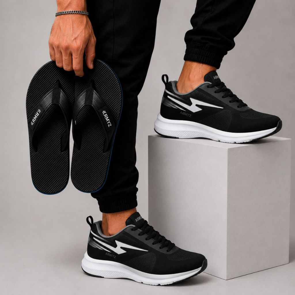 Kit Esportivo Masculino com Tênis Leve e Macio e Chinelo Confortável — foto 8