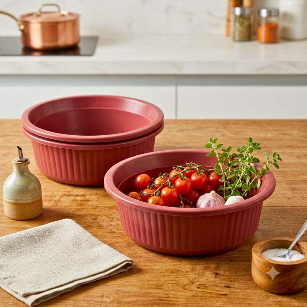 2 Bacias Domésticas 2,6L Ideal Para Limpeza Cozinha Lavanderia Organização Diversas Utilidades P704