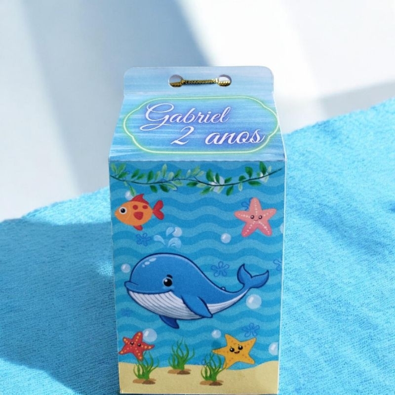 caixa milk personalizada fundo do mar - lembrancinhas aniversario - obs. as caixinhas são enviadas desmontada