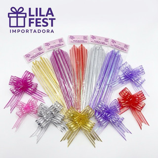 Kit 10~80 Laços Organza Pronto Fácil Presente Embalagem Mágico Luxo Premium Lacinho Decoração