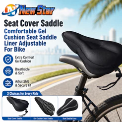 New Star Capa Para Banco Selim Confortável Almofada Gel Banco Selim Forro Ajustável Para Bike