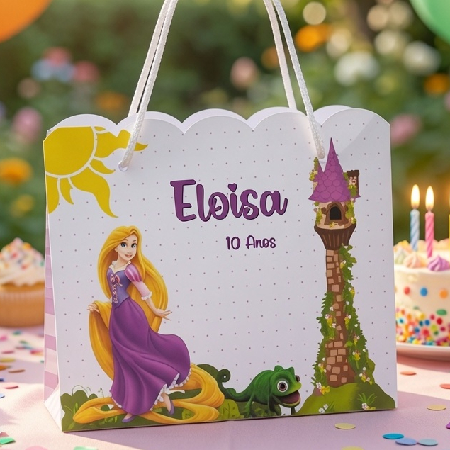 Sacolinha Rapunzel Personalizado | Sacolinha | Lembrancinha | Mimos | Aniversário Enrolados Rapunzel