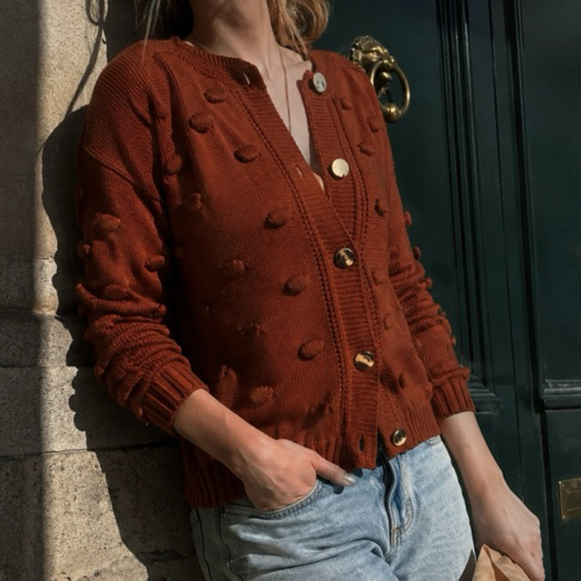 Cardigan Feminino Tricot Inverno com Modelagem Confortável Tamanho Único