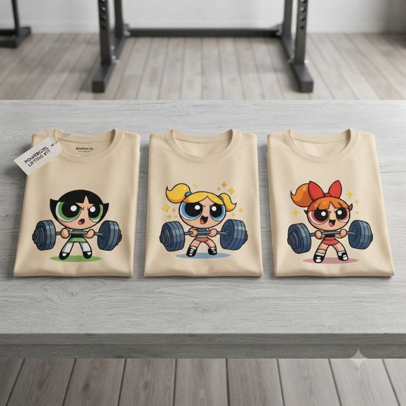 Kit com 3 Camisetas Feminina Meninas Super Poderosas Treino Academia Algodão Premium Envio Imediato