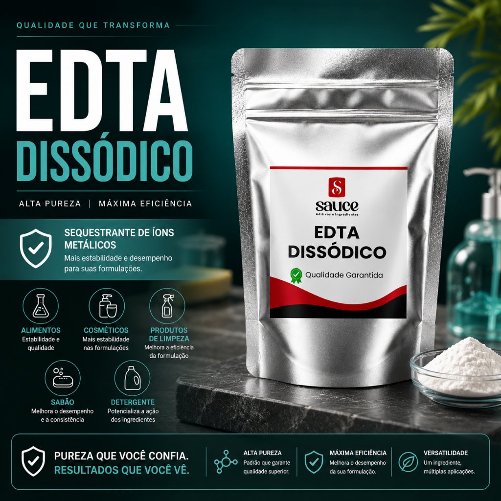 EDTA Dissódico 100% Puro | Alimentos, Cosméticos, Sabão e Limpeza