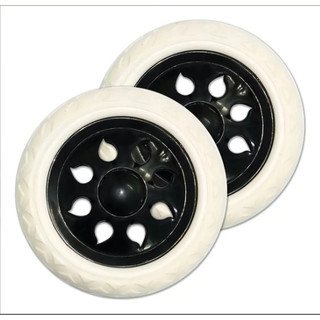 Kit 2 Rodas Para Carrinho De Compras Feira Maleiro Mercado