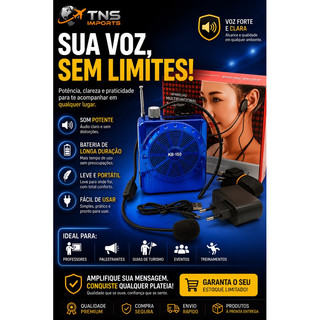 Megafone Portátil KA-150 Amplificador de Voz com Microfone Headset FM USB SD Recarregável Professor Guia Igreja Acade